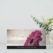 ガーベラの悔やみや弔慰は写真カード2感謝していしています サンキューカード (スタンド正面)