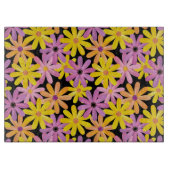 ガーベラの花模様、背景 カッティングボード (正面)