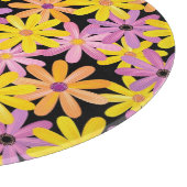 ガーベラの花模様、背景 カッティングボード (角)