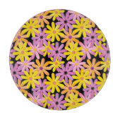 ガーベラの花模様、背景 カッティングボード (正面)