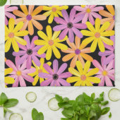 ガーベラの花模様、背景 キッチンタオル (折り畳み)