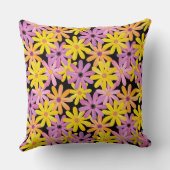 ガーベラの花模様、背景 クッション (裏面)