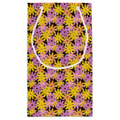 ガーベラの花模様、背景 スモールペーパーバッグ (裏面)