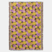 ガーベラの花模様、背景 スローブランケット (正面縦)