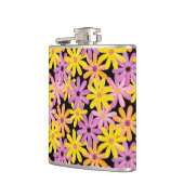 ガーベラの花模様、背景 フラスク (左)