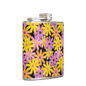 ガーベラの花模様、背景 フラスク (右)