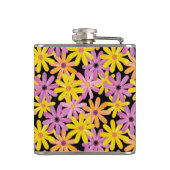 ガーベラの花模様、背景 フラスク (裏面)