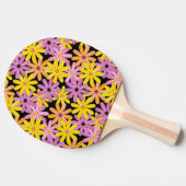 ガーベラの花模様、背景 卓球ラケット (横)