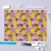 ガーベラの花模様、背景 薄葉紙 (クラフト)