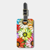 ガーベラカラフル花フローラ ラゲッジタグ (正面縦)