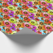 ガーベラカラフル花フローラ ラッピングペーパー (角)