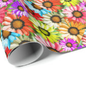 ガーベラカラフル花フローラ ラッピングペーパー (ロールコーナー)