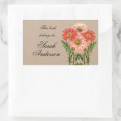 ガーベラスクラフトブックプレートシールこれは属する 長方形シール (バッグ)