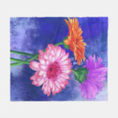 ガーベラスフリースブランケット美しい花 フリースブランケット (正面(横))