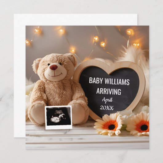 ガーベラスベビー発表ソーシャルメディア 招待状 (正面/裏面)