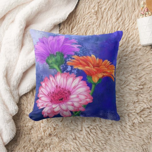 ガーベラス装飾用クッション美しい色の花 クッション (ブランケット)
