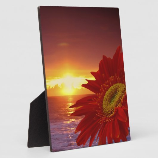 ガーベラデイジーと夕日 フォトプラーク (側面)