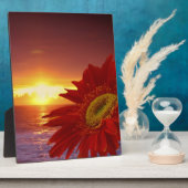 ガーベラデイジーと夕日 フォトプラーク (側面)