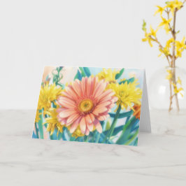 ガーベラデイジーの花のフラワーアートノートカード カード