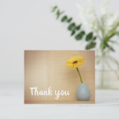 ガーベラデイジーイエロー春フラワーサンキュー ポストカード (スタンド正面)
