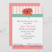 ガーベラデイジーウェディングシャワー招待状 招待状 (正面/裏面)