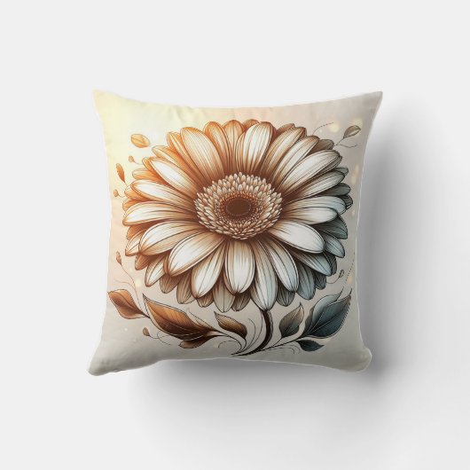 ガーベラデイジーガーデン用インスパイア心地よい クッション (裏面)