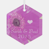 ガーベラデイジークリスマス装飾 ガラスオーナメント (正面)