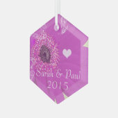 ガーベラデイジークリスマス装飾 ガラスオーナメント (正面左)