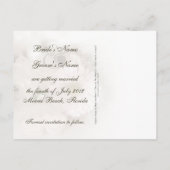 ガーベラデイジーピンクウェディング日付ポストカードを保存 案内ポストカード (裏面)