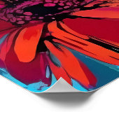 ガーベラデイジーフラワー抽象芸術アートカラフルフローラ ポスター (角)