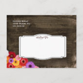 ガーベラデイジーブライダルシャワー招待状はがき インビテーションポストカード (裏面)