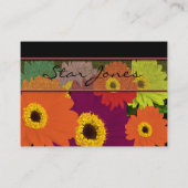 ガーベラデイジープラムオレンジティール（緑がかった色）レッド&ライム 名刺 (裏面)