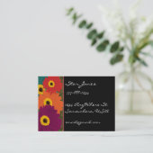 ガーベラデイジープラムオレンジティール（緑がかった色）レッド&ライム 名刺 (スタンド正面)