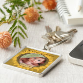 ガーベラデイジーベビーフォトキーチェーン キーホルダー (側面)