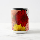 ガーベラデイジーマグカップすべての色の花 ツートーンマグカップ (中央)
