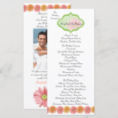 ガーベラデイジー写真の追加結婚式 プログラム (正面/裏面)