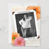 ガーベラデイジー娘写真卒業 招待状 (正面)