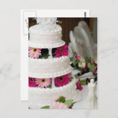 ガーベラデイジー結婚ズケーキ ポストカード (正面/裏面)