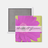 ガーベラデイジー結婚式用シールまたはカスタマイズ マグネット (正面/裏面)