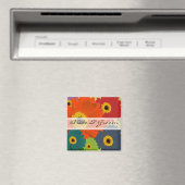 ガーベラデイジー結婚式用シールまたはカスタマイズ マグネット (インサイチュ (食洗機))