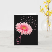 ガーベラデイジー花リボン花粉乳癌M カード (黄色い花)