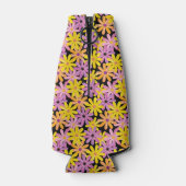 ガーベラ花のパターン、背景 ボトルクーラー (裏面)