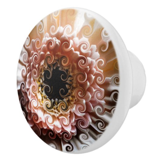 ガーベラ花 セラミックノブ (右)