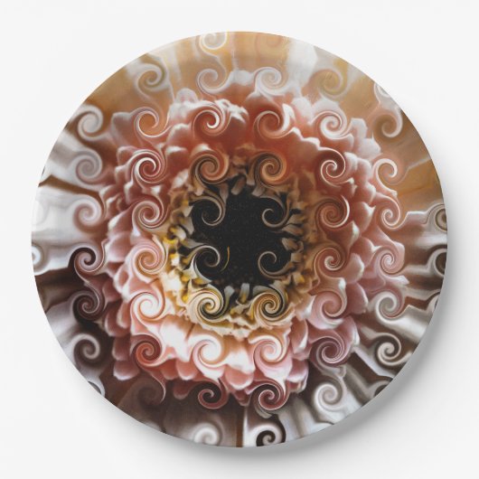 ガーベラ花 ペーパープレート (正面)