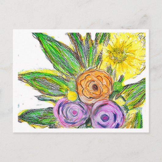 ガーベラ・デイジー ポストカード (正面)