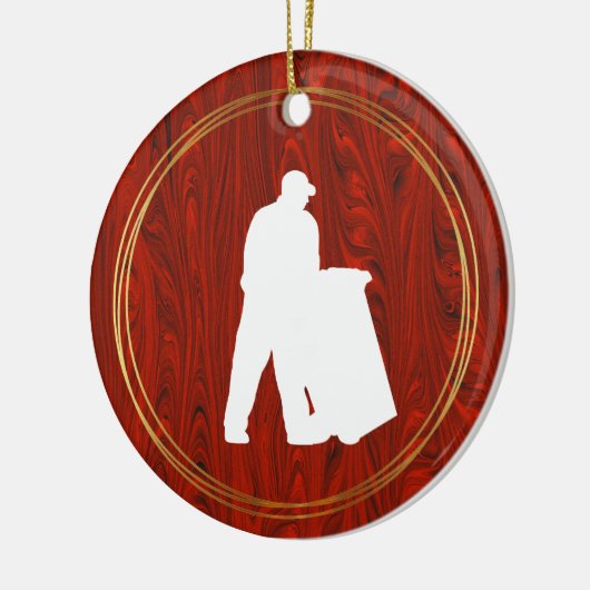 ガーベージマンホワイトシルエットクリスマスオーナメント セラミックオーナメント (左)