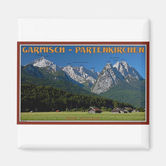 ガーミッシュ – ザズスピッツェとアルピッツェ マグネット (正面)