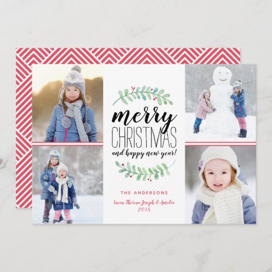 ガーメリーランドホリデイ4フォトコラージュカード シーズンカード (正面/裏面)