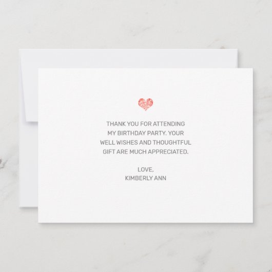 ガーモダンルフォトスクリプト誕生日サンキューカード サンキューカード (裏面)