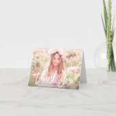 ガーモダンルフォトスクリプト誕生日 サンキューカード (正面)